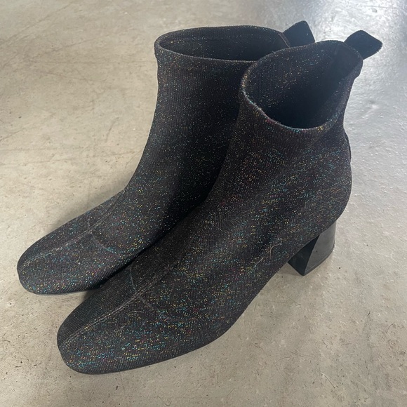 Zara Glitter Black Ankle Booties - Picture 1 of 4